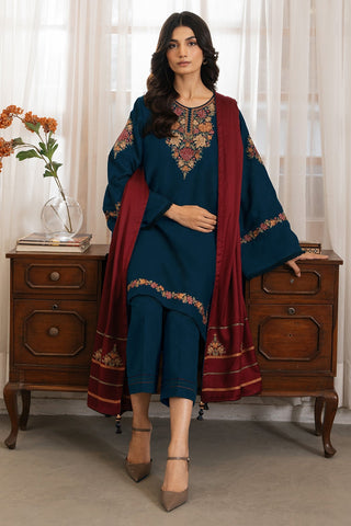 EMBROIDERED DHANAK UNSTICED 3 PIECE EMBROIDERED DHANAK UNSTICED 3 PIECE