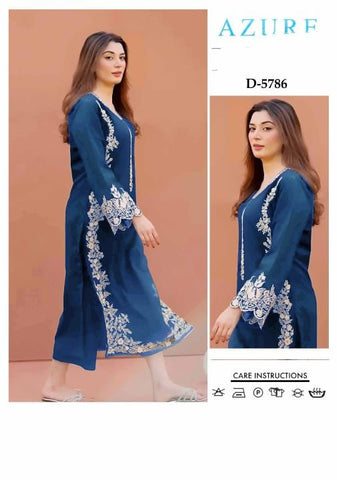 AZURE - 2 PIECE UNSTICED IN DHANAK AZURE - 2 PIECE UNSTICED IN DHANAK