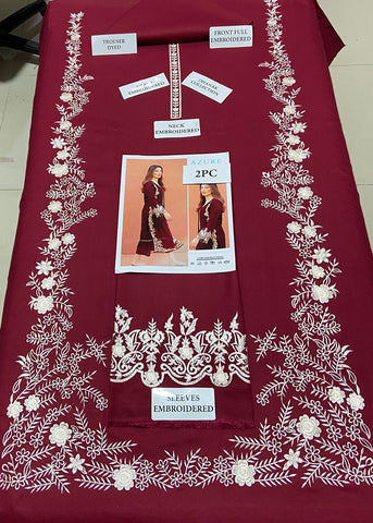 AZURE - 2 PIECE UNSTICED IN DHANAK AZURE - 2 PIECE UNSTICED IN DHANAK