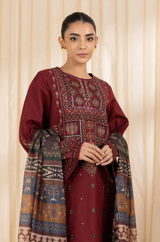 Sapphire - Winter 3PC Dhanak Embroidered Suit -