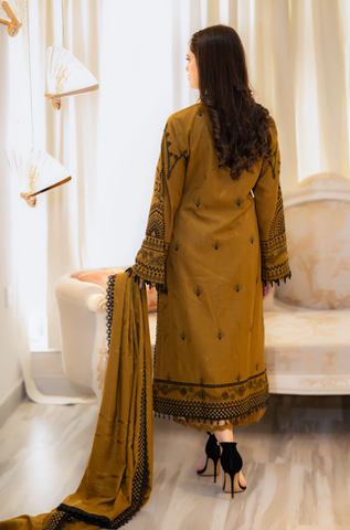 Urge - Winter 3PC Dhanak Embroidered Suit -