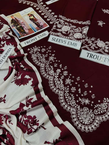 ZARA SHAHJAHAN  Dhanak Embroidered 3 Piece | AS-19